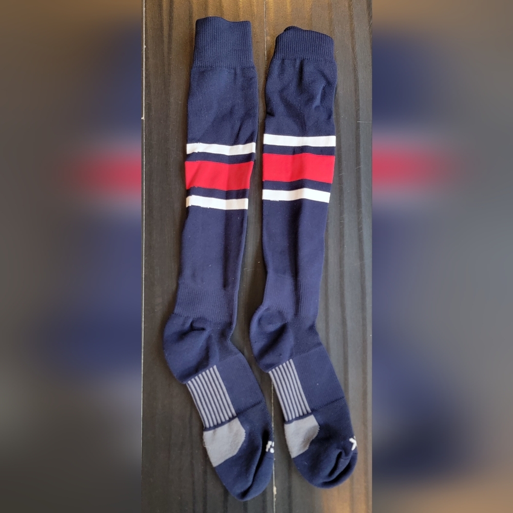 Navy and Red Striped Men's Casual Socks
